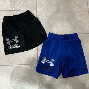 Under Armour Black and Royal Blue Shorts boys YXS